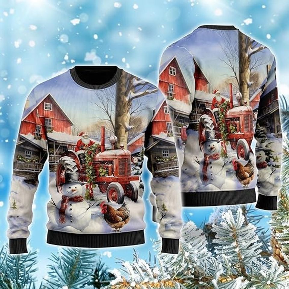 Christmas Santa Claus Funny Red Truck Ugly Christmas Sweater For Men & Women Christmas Gift Sweater US3802 - WeCustomit