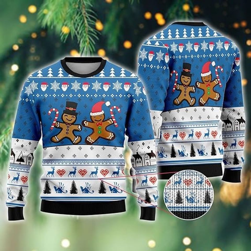 Gingerbread Man Ugly Christmas Sweater For Men & Women Christmas Gift Sweater US3804 - WeCustomit