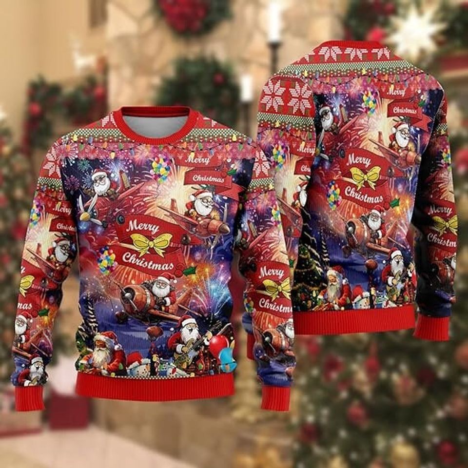 Santa Claus Lovers Ugly Christmas Sweater For Men & Women Christmas Gift Sweater US3811 - WeCustomit
