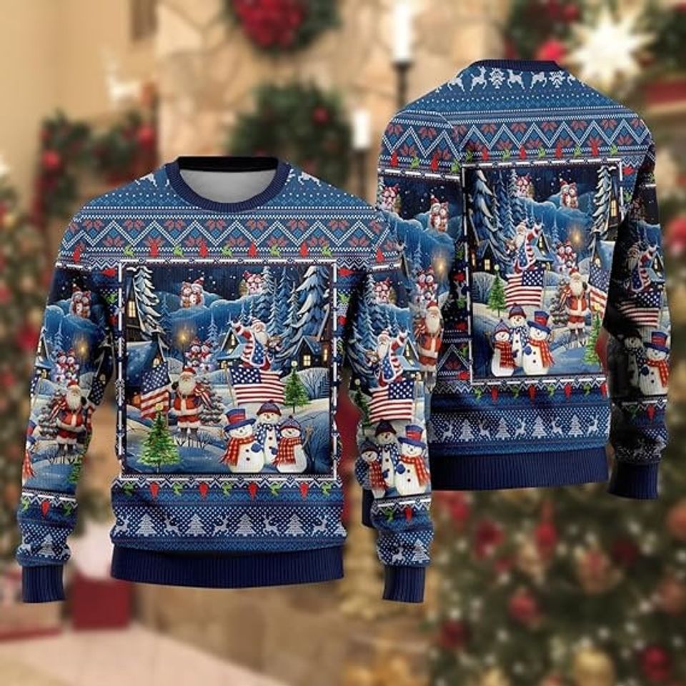 Christmas On American Ugly Christmas Sweater For Men & Women Christmas Gift Sweater US3826 - WeCustomit