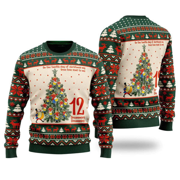 On The Twelfth Day Of Christmas Ugly Christmas Sweater For Men & Women Christmas Gift Sweater US1399 - WeCustomit