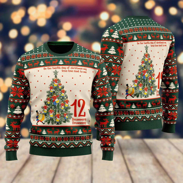 On The Twelfth Day Of Christmas Ugly Christmas Sweater For Men & Women Christmas Gift Sweater US1399 - WeCustomit