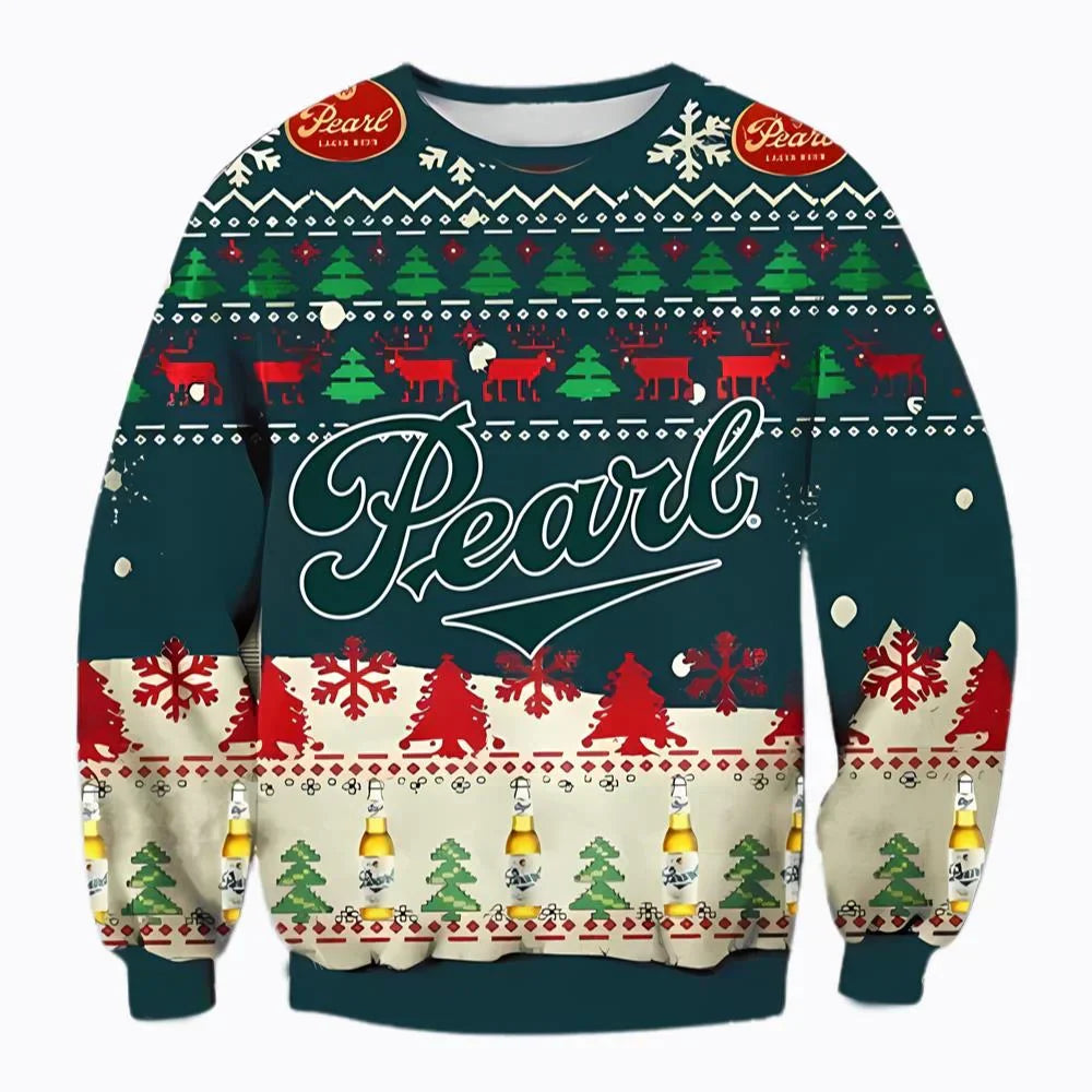 Unisex Pearl Larger Beer 3D Ugly Christmas Sweater For Men & Women Christmas Gift Sweater BH1247 - WeCustomit
