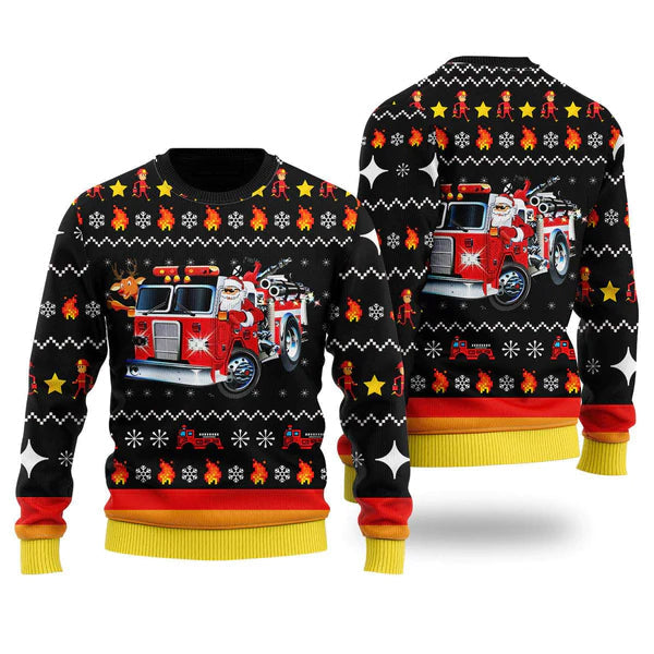 Fireman Firefighter Firemas Ugly Christmas Sweater For Men & Women Christmas Gift Sweater US1631 - WeCustomit