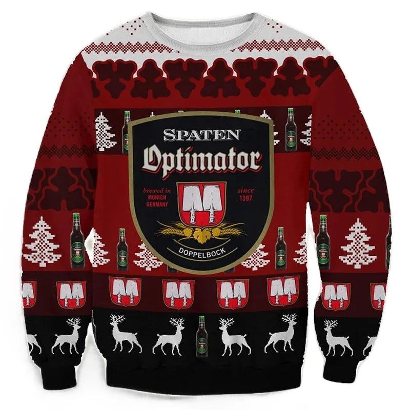 Unisex Spaten Optimator 3D Ugly Christmas Sweater For Men & Women Christmas Gift Sweater BH1283 - WeCustomit