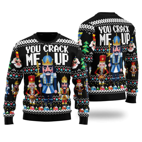 Nutcracker You Crack Me Up Ugly Christmas Sweater For Men & Women Christmas Gift Sweater US1794 - WeCustomit