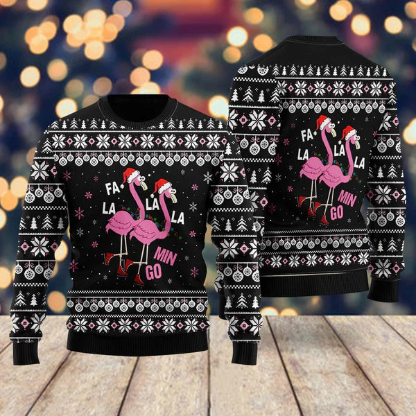 Cute Flamingo Ugly Christmas Sweater For Men & Women Christmas Gift Sweater US1748 - WeCustomit