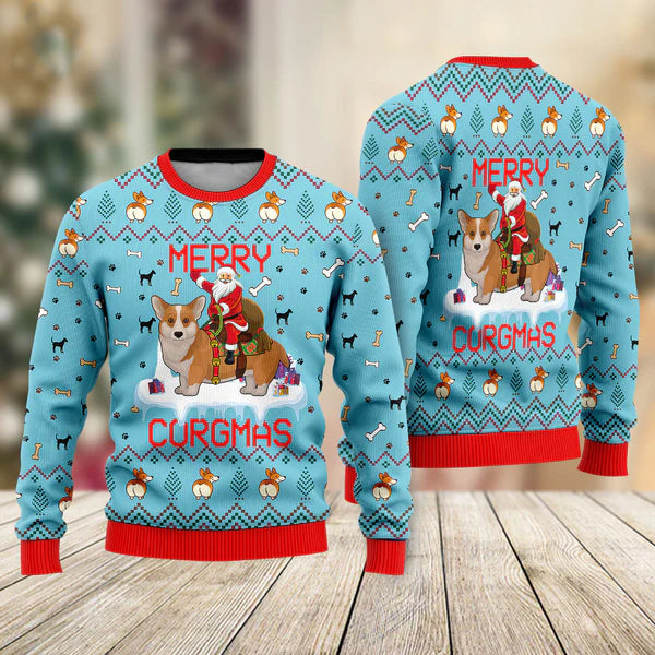Funny Dog Merry Corgmas Ugly Christmas Sweater For Men & Women Christmas Gift Sweater US2041 - WeCustomit