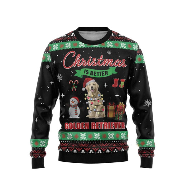 Christmas Is Better With Dog Ugly Christmas Sweater For Men & Women Christmas Gift Sweater US3239 - WeCustomit
