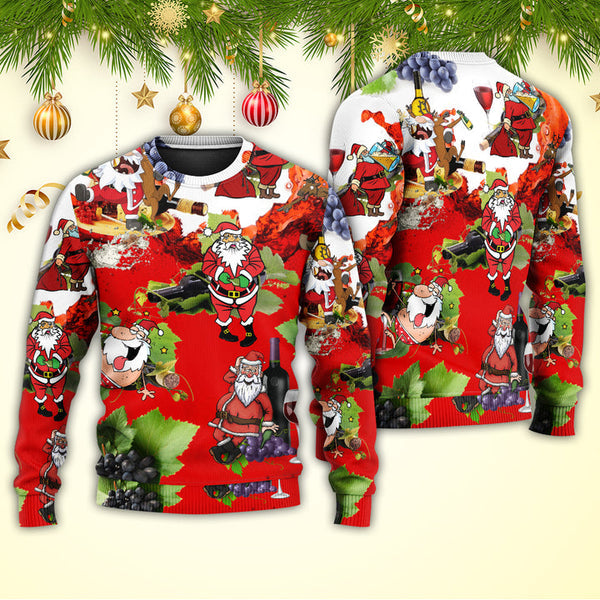 Santa Get Drunk At Christmas Party Ugly Christmas Sweater For Men & Women Christmas Gift Sweater US1226 - WeCustomit