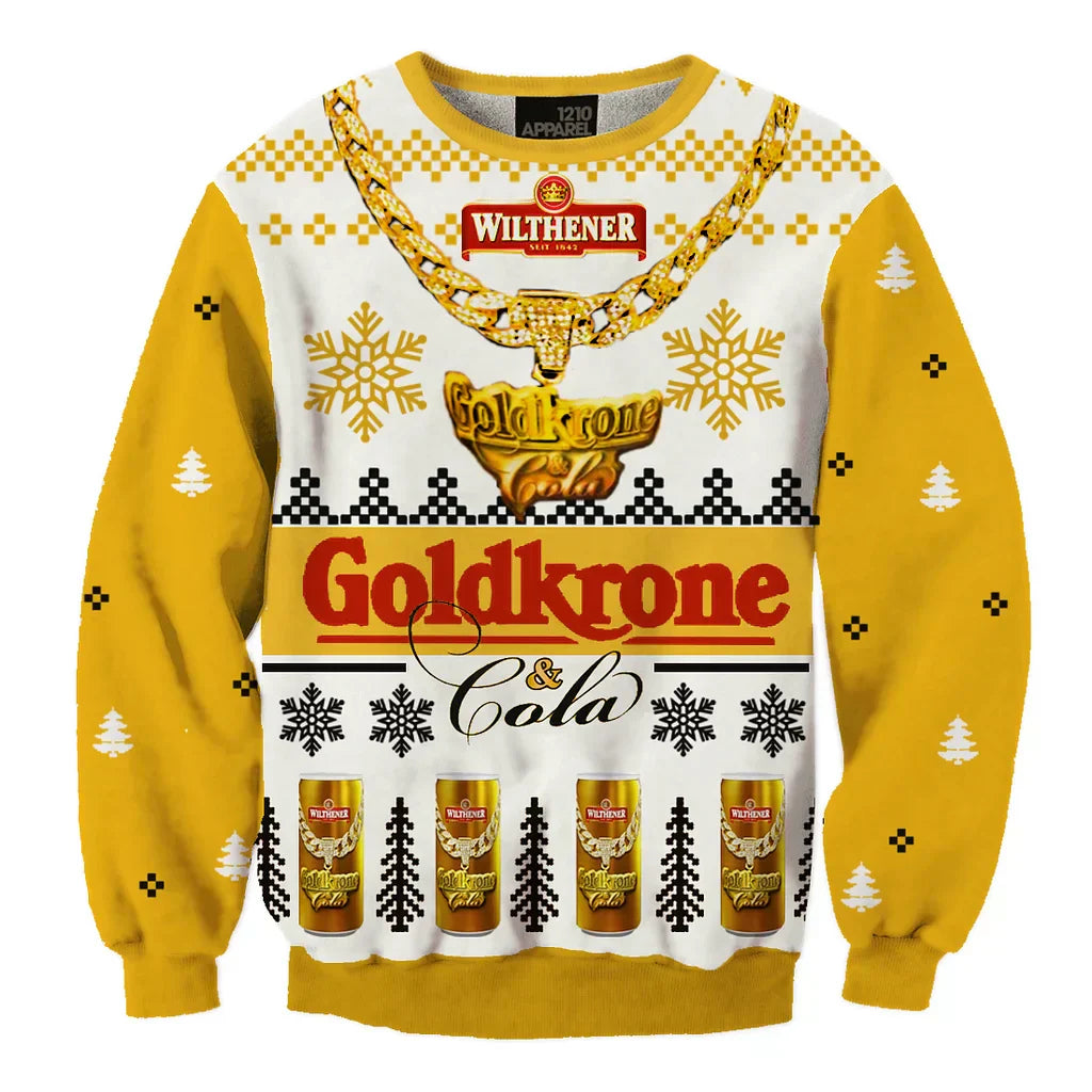 Unisex Wilthener Goldkrone Fun 3D Ugly Christmas Sweater For Men & Women Christmas Gift Sweater BH1218 - WeCustomit