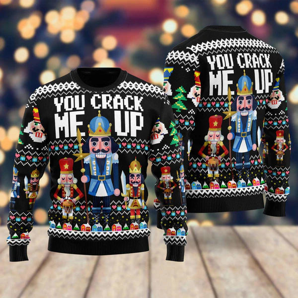 Nutcracker You Crack Me Up Ugly Christmas Sweater For Men & Women Christmas Gift Sweater US1794 - WeCustomit