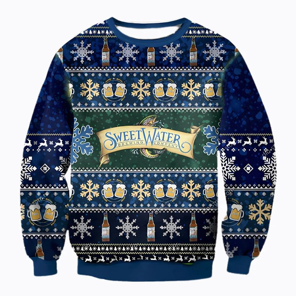 Unisex Sweet Water Beer 3D Ugly Christmas Sweater For Men & Women Christmas Gift Sweater BH1252 - WeCustomit