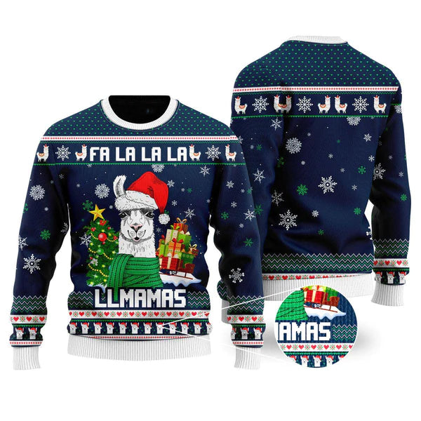 Llmamas Fa La La La Ugly Christmas Sweater For Men & Women Christmas Gift Sweater US1795 - WeCustomit