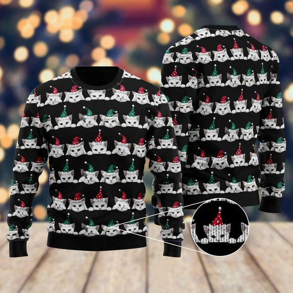 Merry Catmas Ugly Christmas Sweater For Men & Women Christmas Gift Sweater US2347 - WeCustomit