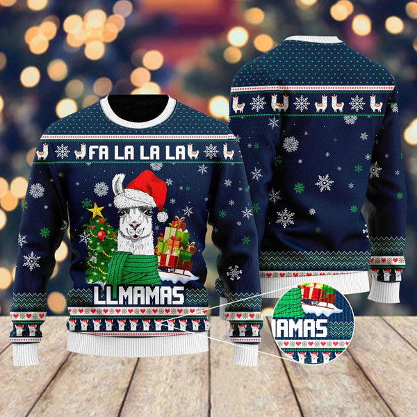 Llmamas Fa La La La Ugly Christmas Sweater For Men & Women Christmas Gift Sweater US1795 - WeCustomit