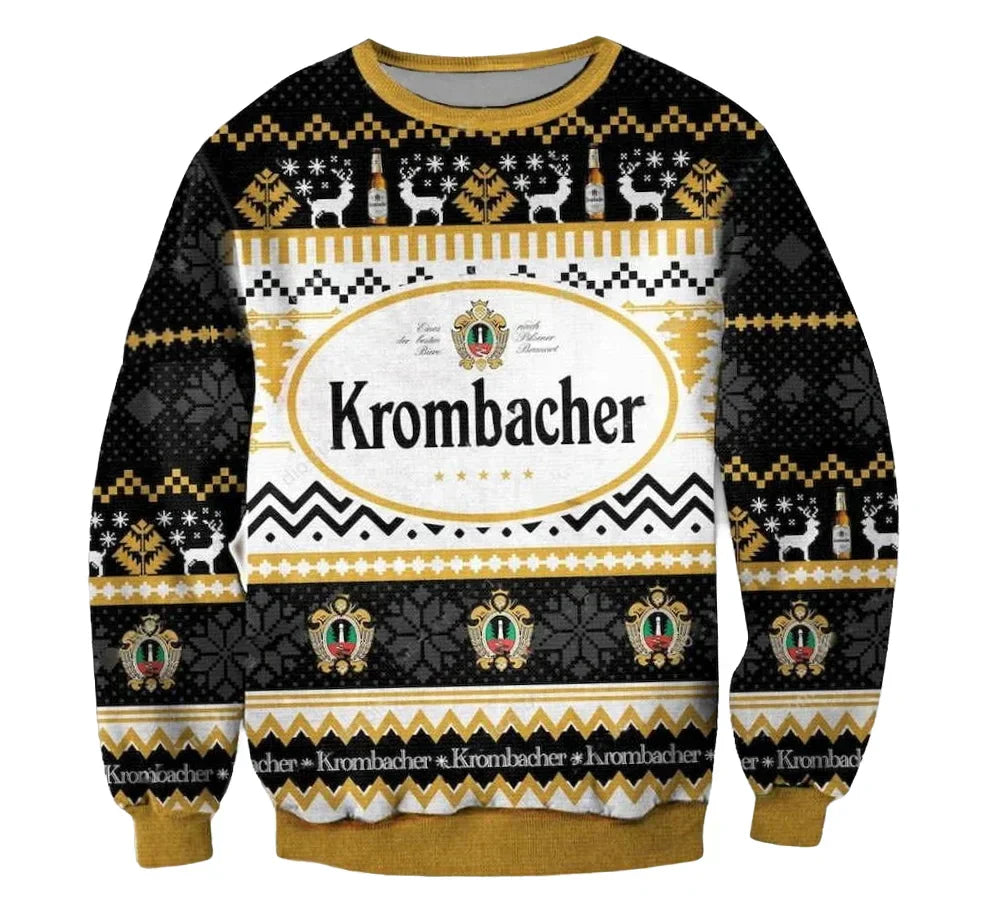 Unisex Krombacher 3D Ugly Christmas Sweater For Men & Women Christmas Gift Sweater BH1108 - WeCustomit