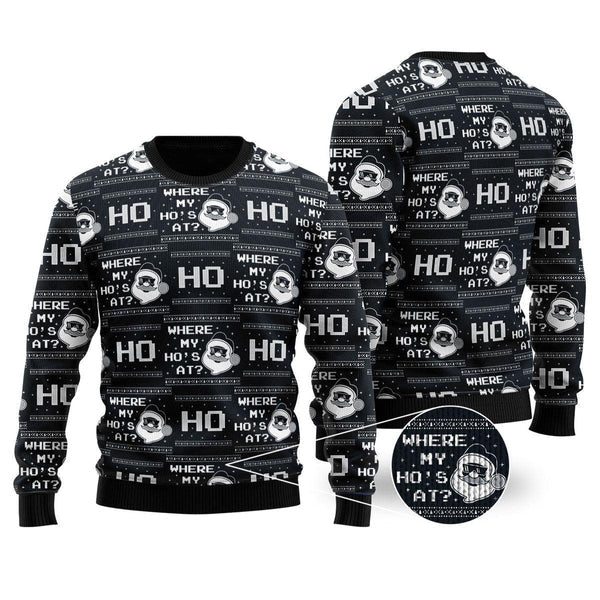 Santa Where At Ugly Christmas Sweater For Men & Women Christmas Gift Sweater US2009 - WeCustomit