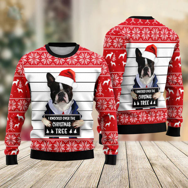 Dog Knocked Over The Christmas Tree Ugly Christmas Sweater For Men & Women Christmas Gift Sweater US1407 - WeCustomit