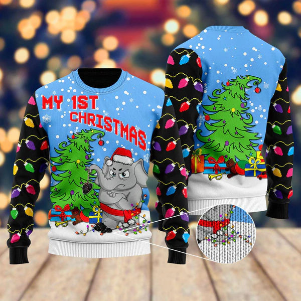Christmas Of Elephant Ugly Christmas Sweater For Men & Women Christmas Gift Sweater US1097 - WeCustomit