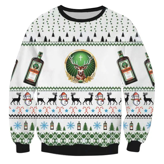 Unisex Jagermeister 3D Ugly Christmas Sweater For Men & Women Christmas Gift Sweater BH1261 - WeCustomit