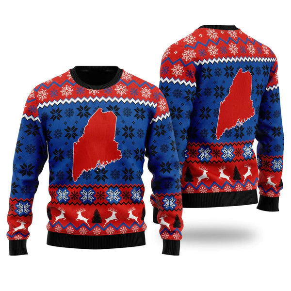 Sweet Home Maine Ugly Christmas Sweater For Men & Women Christmas Gift Sweater US1637 - WeCustomit