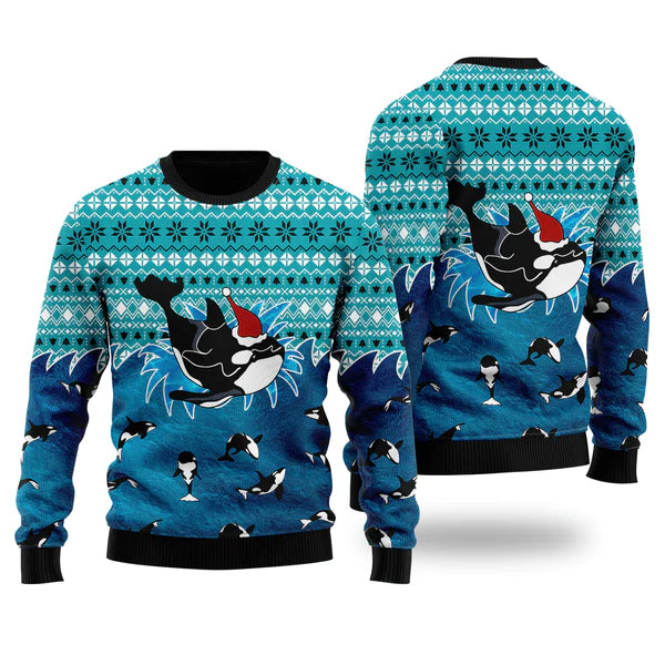 Love Oracle Whale Ugly Christmas Sweater For Men & Women Christmas Gift Sweater US1638 - WeCustomit