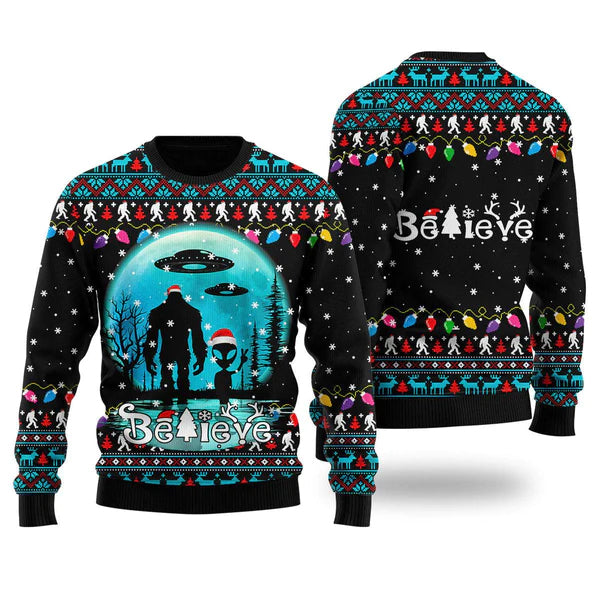 Bigfoot Christmas Ugly Christmas Sweater For Men & Women Christmas Gift Sweater US1050 - WeCustomit