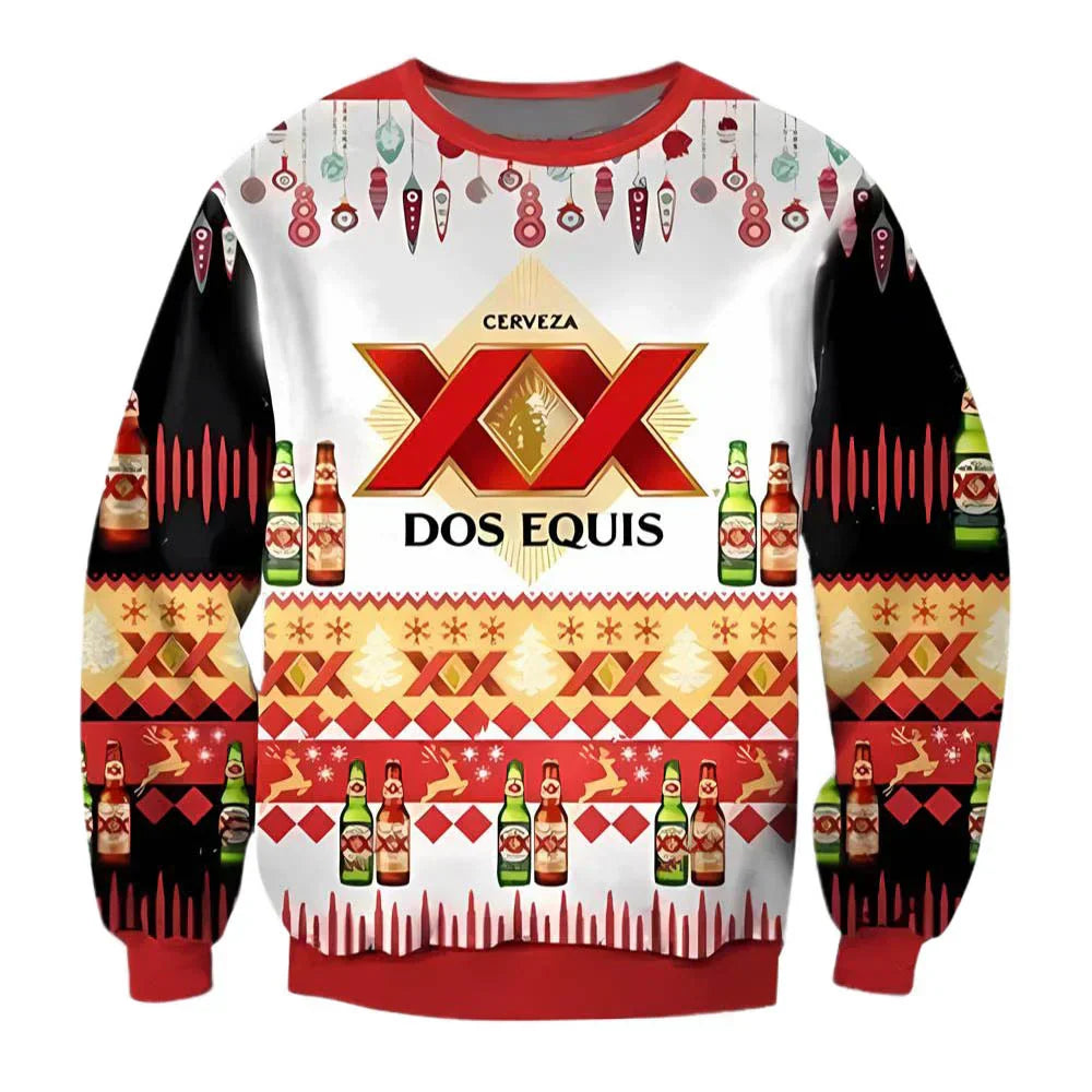 Unisex Dos Equis Beer 3D Ugly Christmas Sweater For Men & Women Christmas Gift Sweater BH1260 - WeCustomit
