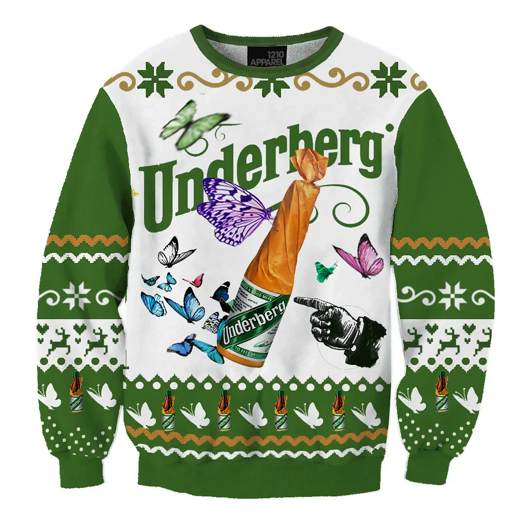 Unisex Underberg Natural Herb Bitters 3D Ugly Christmas Sweater For Men & Women Christmas Gift Sweater BH1126 - WeCustomit