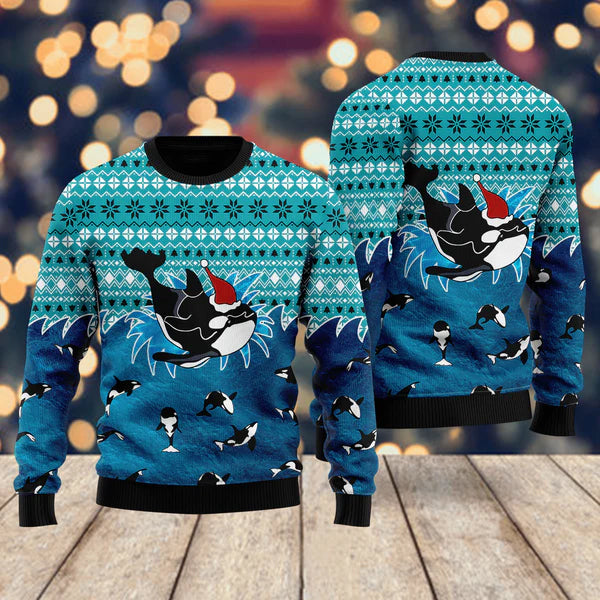 Love Oracle Whale Ugly Christmas Sweater For Men & Women Christmas Gift Sweater US1638 - WeCustomit