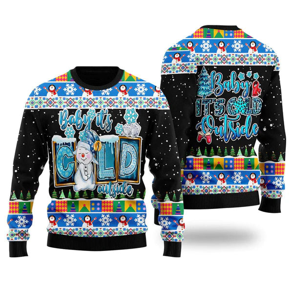 Baby It's Cold Outside Snowman Christmas Ugly Christmas Sweater For Men & Women Christmas Gift Sweater US1410 - WeCustomit