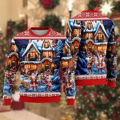 Santa Claus Lovers Ugly Christmas Sweater For Men & Women Christmas Gift Sweater US3813 - WeCustomit