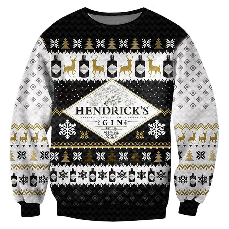 Unisex Hendrick's Gin 3D Ugly Christmas Sweater For Men & Women Christmas Gift Sweater BH1124 - WeCustomit