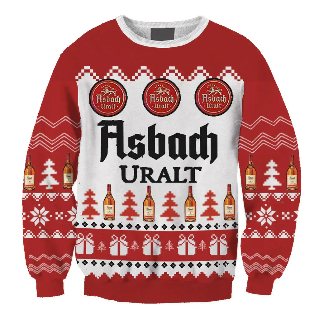 Unisex Asbach Urbrand Drink 3D Ugly Christmas Sweater For Men & Women Christmas Gift Sweater BH1269 - WeCustomit