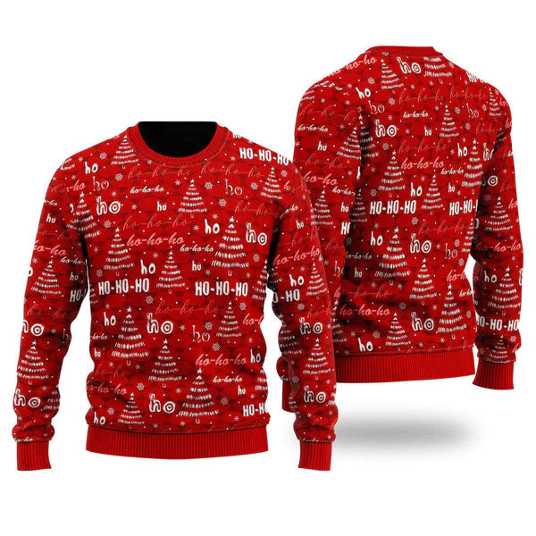Christmas Tree Snowflakes Red Pattern Ugly Christmas Sweater For Men & Women Christmas Gift Sweater US1104 - WeCustomit