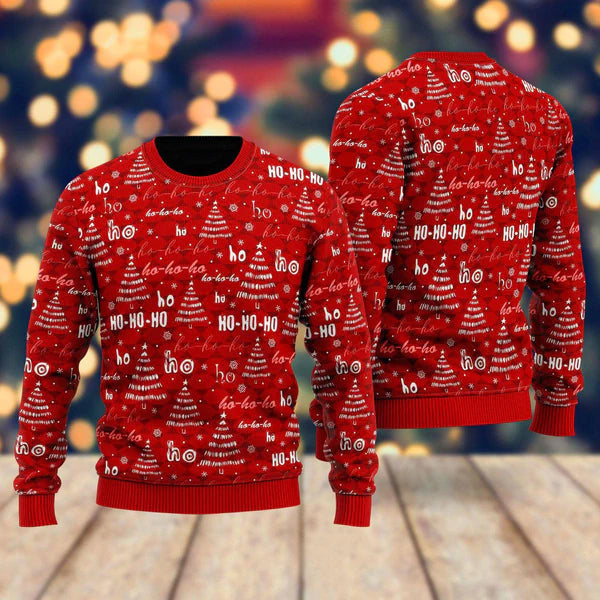 Christmas Tree Snowflakes Red Pattern Ugly Christmas Sweater For Men & Women Christmas Gift Sweater US1104 - WeCustomit