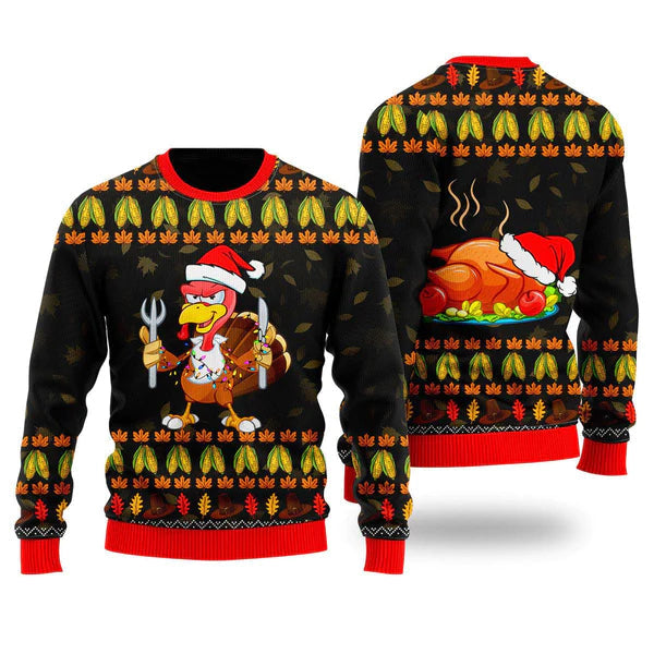 Thanksgiving Turkey Autumn Ugly Christmas Sweater For Men & Women Christmas Gift Sweater US1414 - WeCustomit