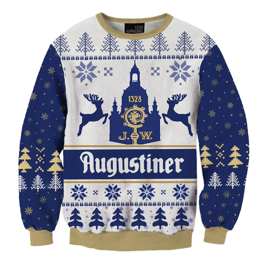 Unisex Our Beers Augustiner Beer 3D Ugly Christmas Sweater For Men & Women Christmas Gift Sweater BH1074 - WeCustomit