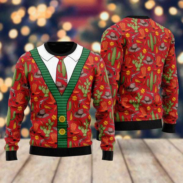Cowboy Ugly Christmas Sweater For Men & Women Christmas Gift Sweater US1110 - WeCustomit