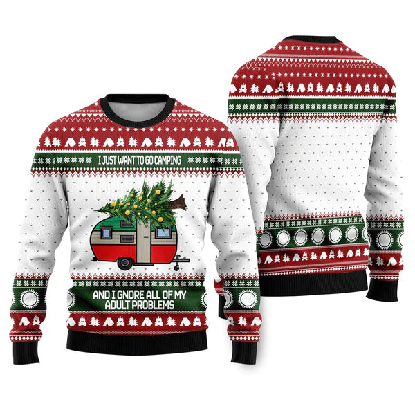 Camping Ugly Christmas Sweater For Men & Women Christmas Gift Sweater US1646 - WeCustomit