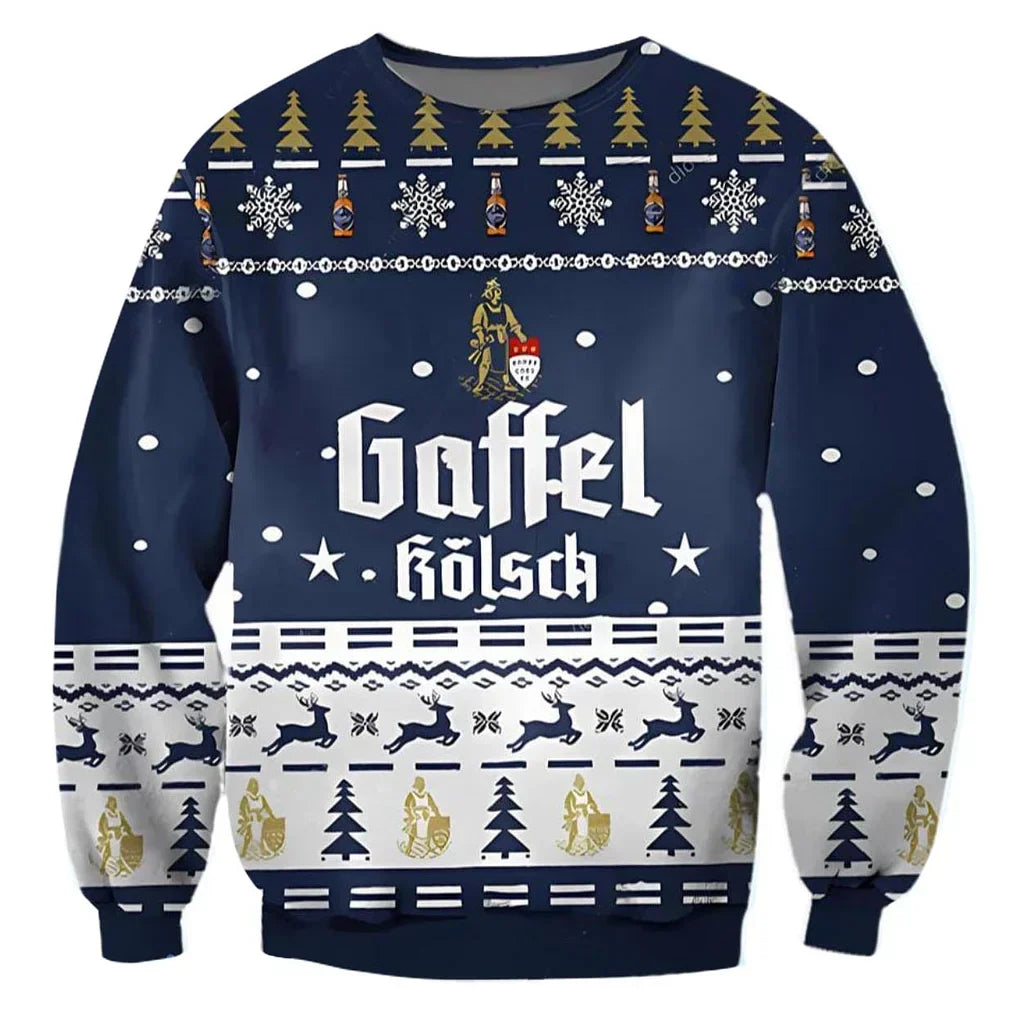 Unisex Gaffel Kolsch Beer 3D Ugly Christmas Sweater For Men & Women Christmas Gift Sweater BH1199 - WeCustomit