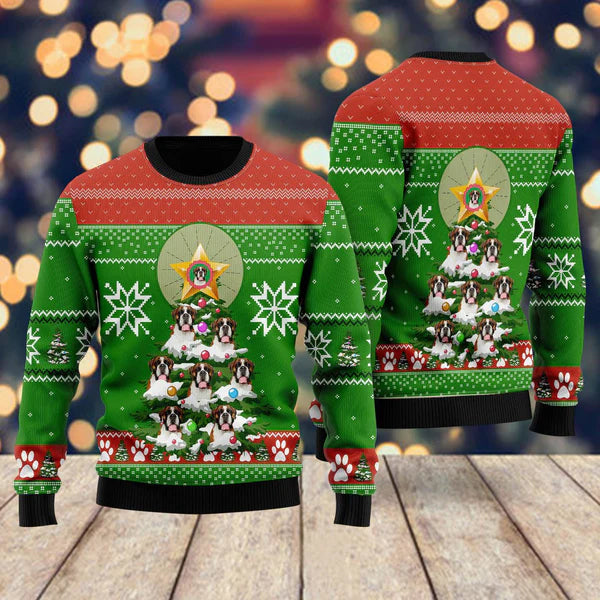 Dog Lover Tree Ugly Christmas Sweater For Men & Women Christmas Gift Sweater US1811 - WeCustomit