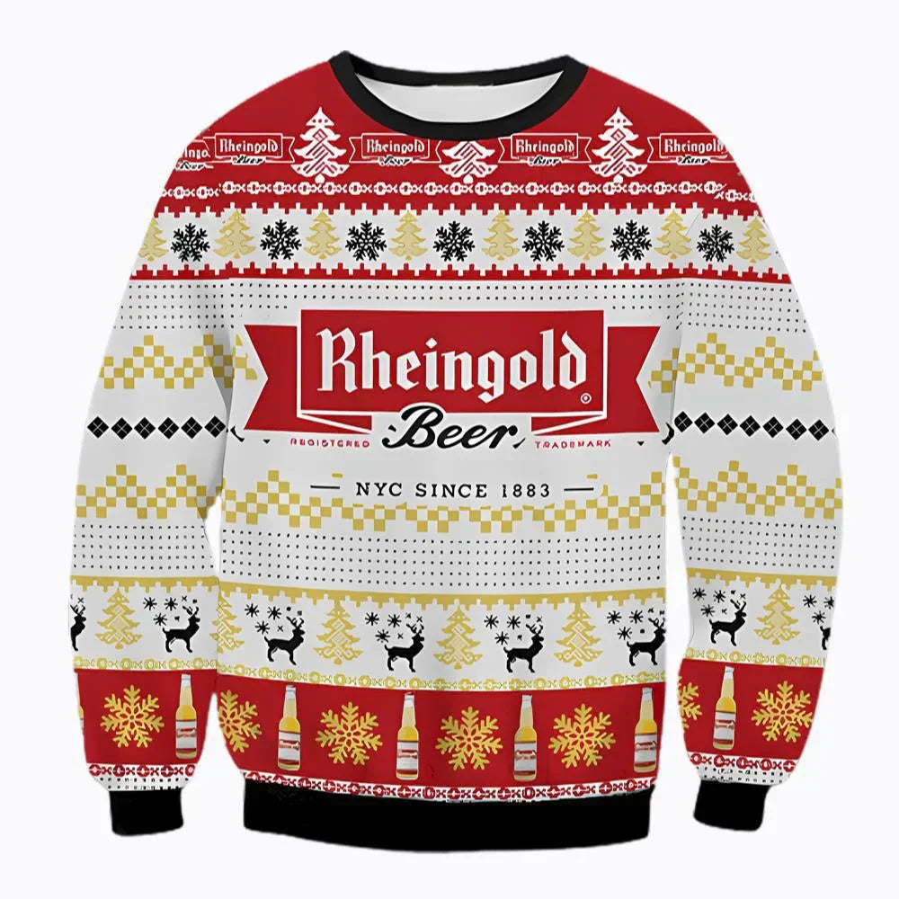 Unisex Rheingold Beer 3D Ugly Christmas Sweater For Men & Women Christmas Gift Sweater BH1239 - WeCustomit