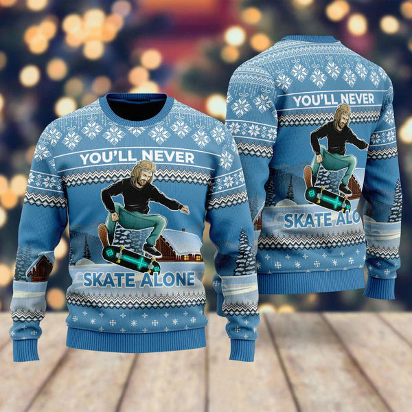Funny Jesus Skateboarding Ugly Christmas Sweater For Men & Women Christmas Gift Sweater US1814 - WeCustomit