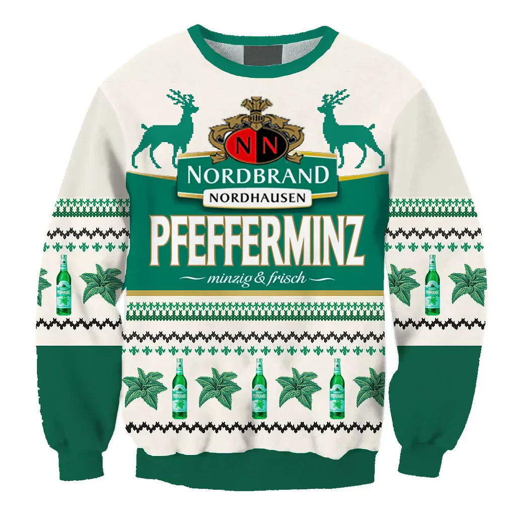 Unisex Nordbrand Pfeffi 3D Ugly Christmas Sweater For Men & Women Christmas Gift Sweater BH1077 - WeCustomit