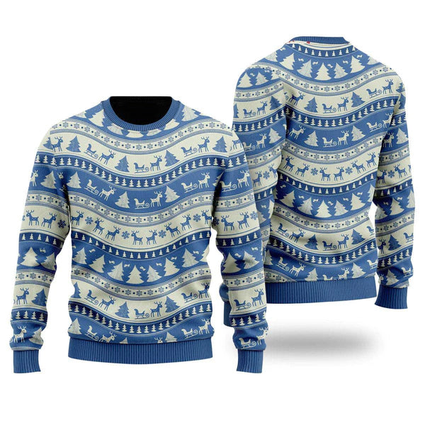 This Is Blue Holiday Pattern Ugly Christmas Sweater For Men & Women Christmas Gift Sweater US2035 - WeCustomit
