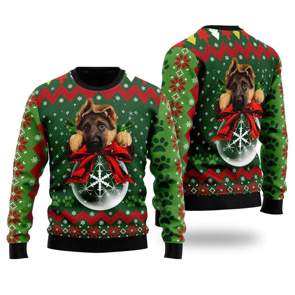 German Shepherd Ornament Ugly Christmas Sweater For Men & Women Christmas Gift Sweater US1819 - WeCustomit