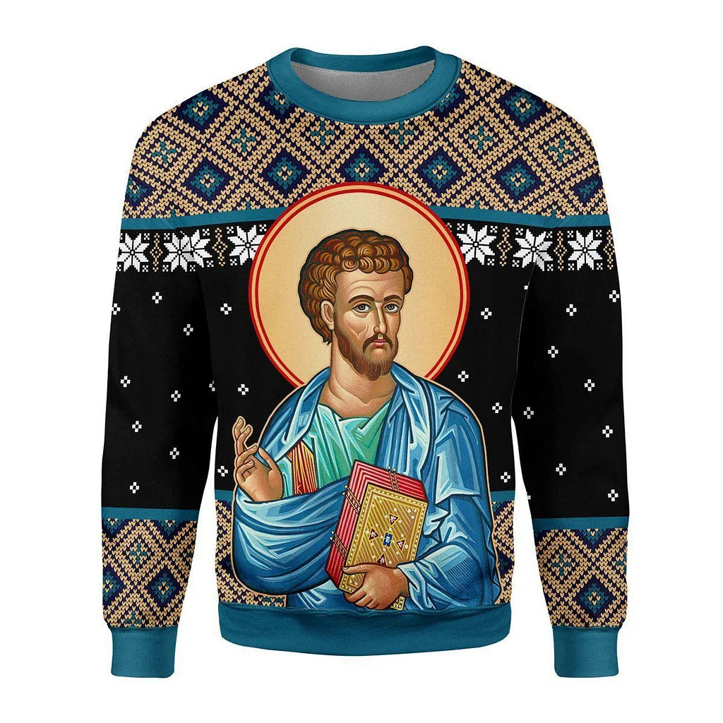 Saint Luke Ugly Christmas Sweater For Men & Women Christmas Gift Sweater US4188 - WeCustomit