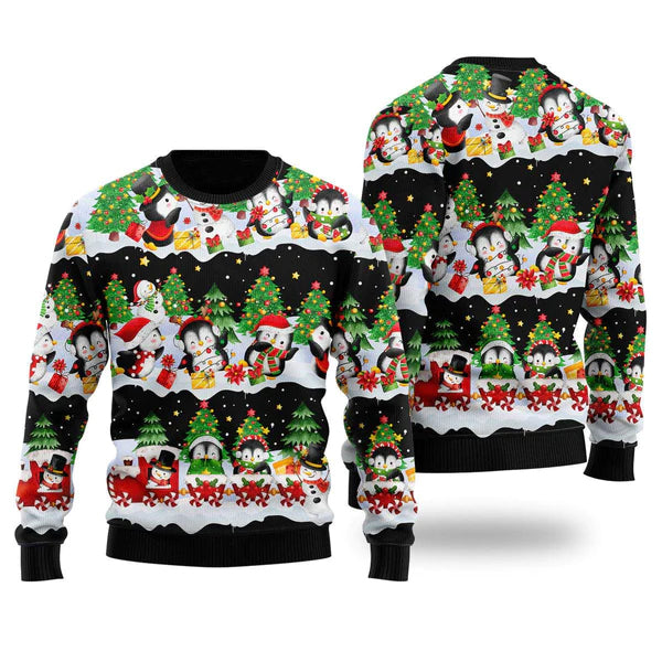 Penguin Christmas Ugly Christmas Sweater For Men & Women Christmas Gift Sweater US1052 - WeCustomit